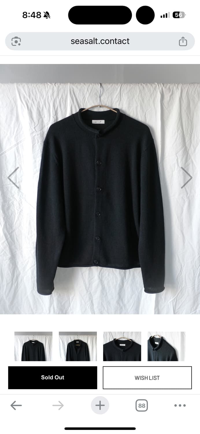 씨솔트 루프헴 가디건 블랙 혹은 차콜브라운 4사이즈 구합니다...!!! 상품이미지1