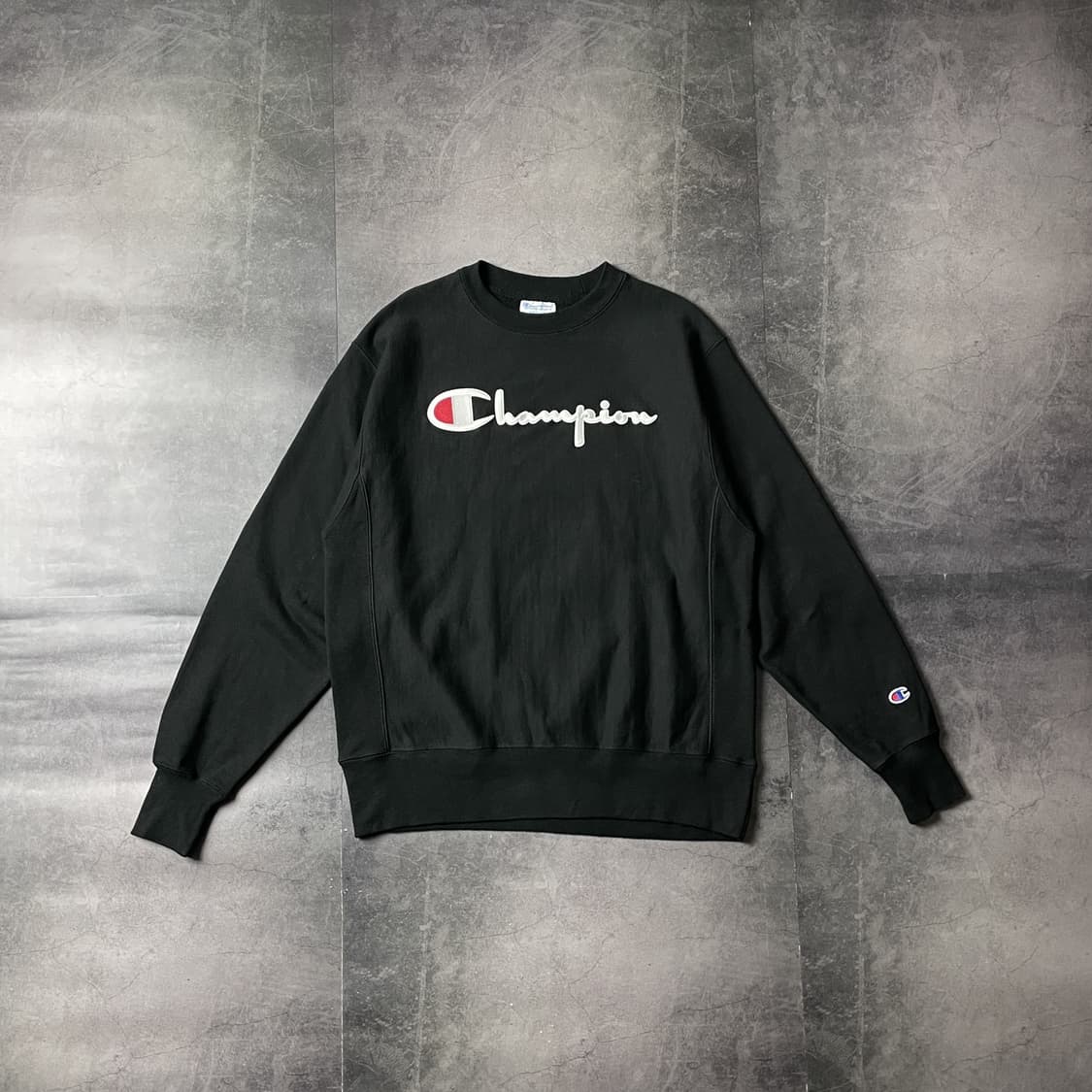 CHAMPION 챔피온 리버스위브 빈티지 블랙 코튼 맨투맨 A00527 상품이미지1