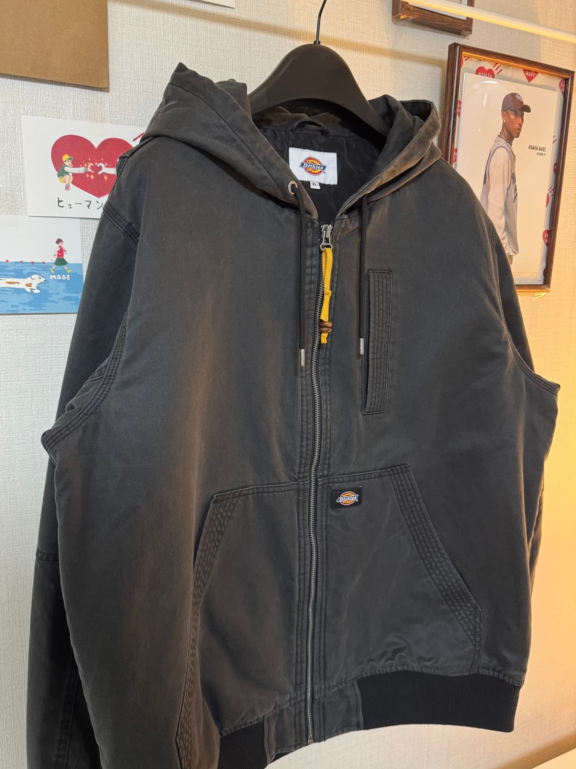 [XL]디키즈 캔버스 패디드 후드 집업 블랙 상품이미지2