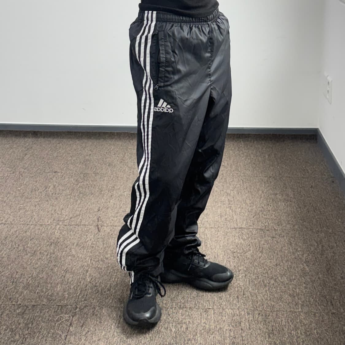 Adidas 아디다스 삼각로고 트랙탑 블랙 바람막이 팬츠 상품이미지2