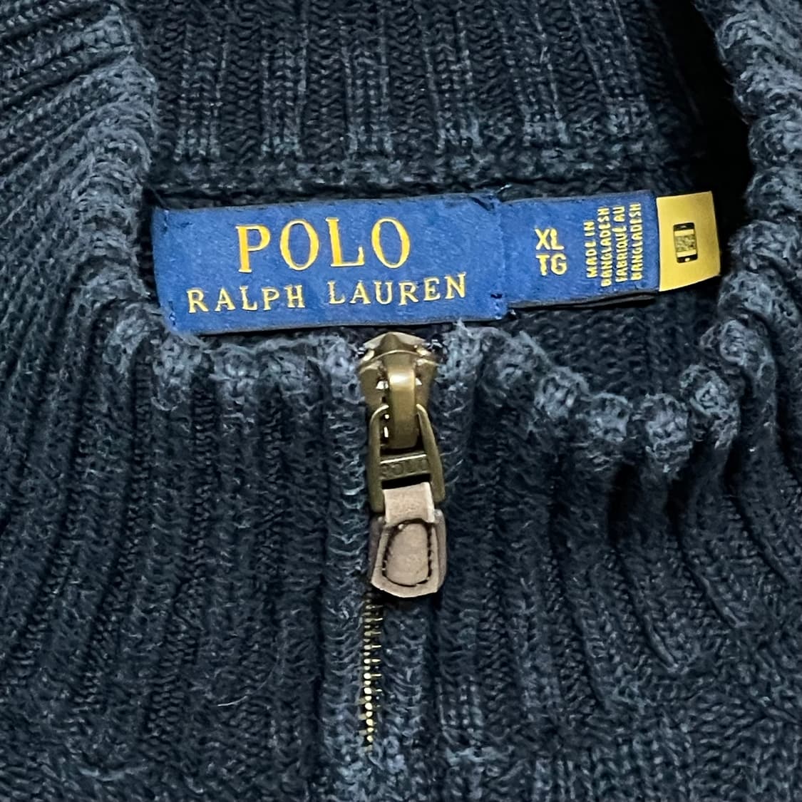 [XL] 폴로 랄프로렌 네이비 케이블 꽈배기니트 집업 상품이미지2