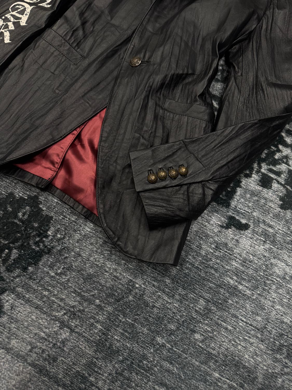 Gennaro 00s wrinkle garment 1b leather b 상품이미지5