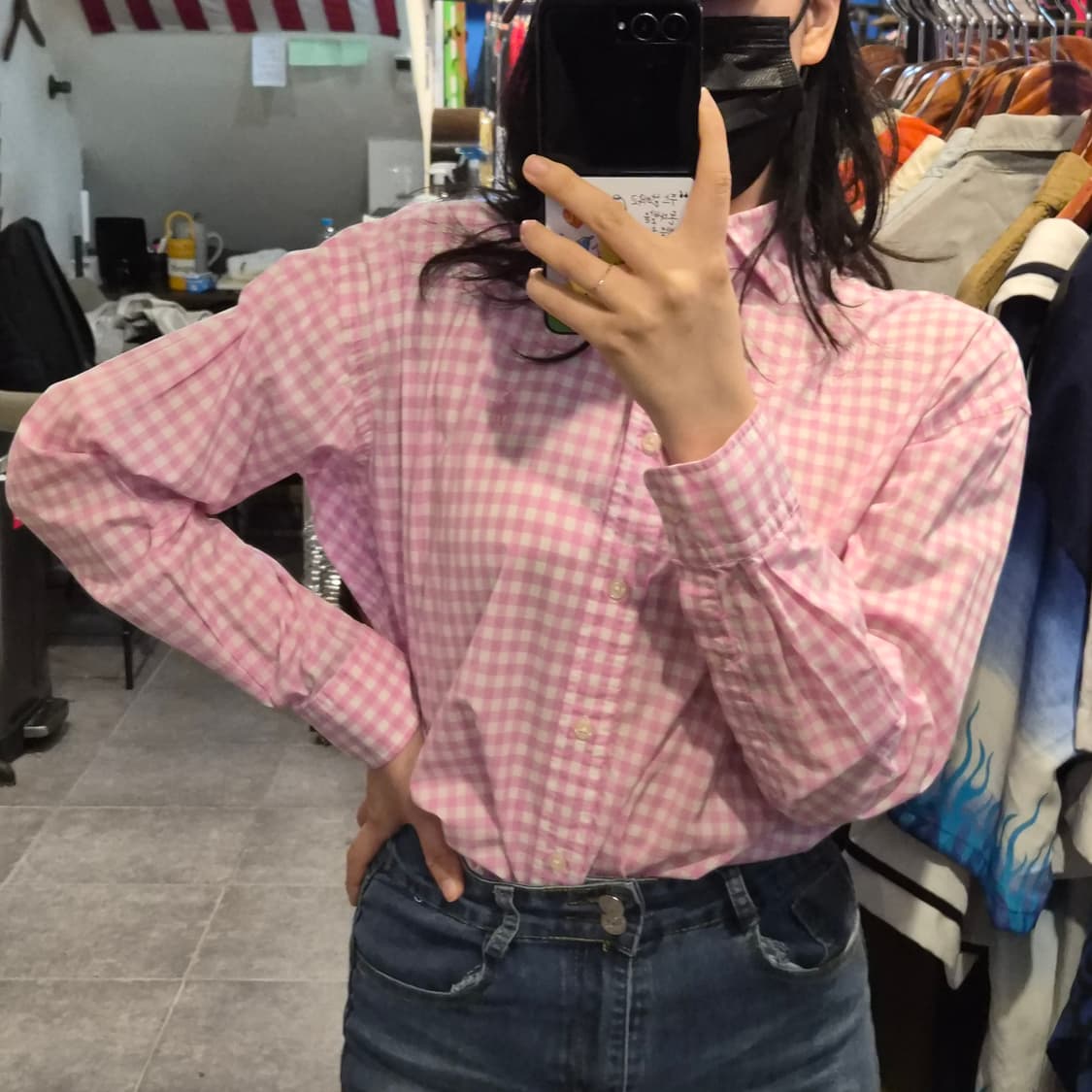 [NO.9] 폴로 핑크 체크 셔츠 상품이미지3