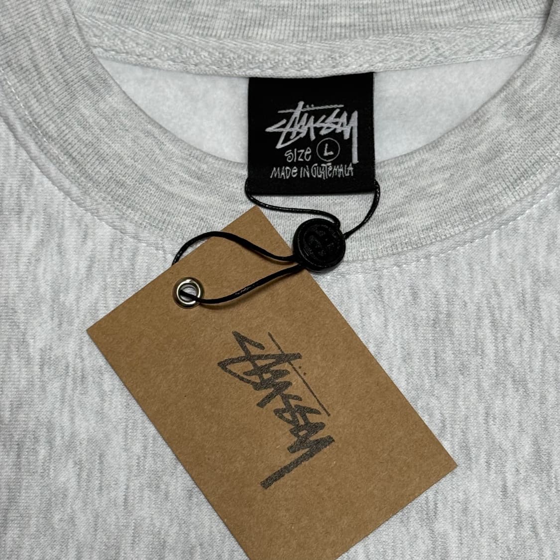Stussy 새상품 빅로고 애쉬 헤더 기모 맨투맨 상품이미지3