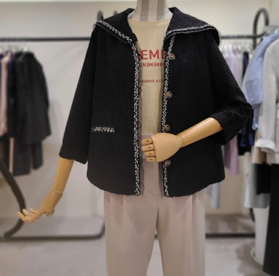 [55]LINE라인 세일러 카라 트위드 자켓(새상품) 상품이미지1