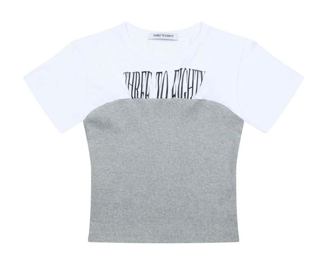 쓰리투에이티 레이어드 튜브탑 티셔츠(그레이) 상품이미지2