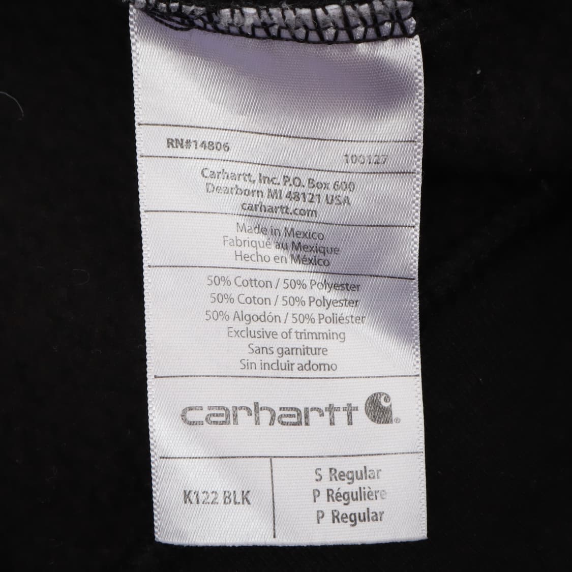 칼하트 k122 루즈핏 블랙 코튼 후드집업 상품이미지9