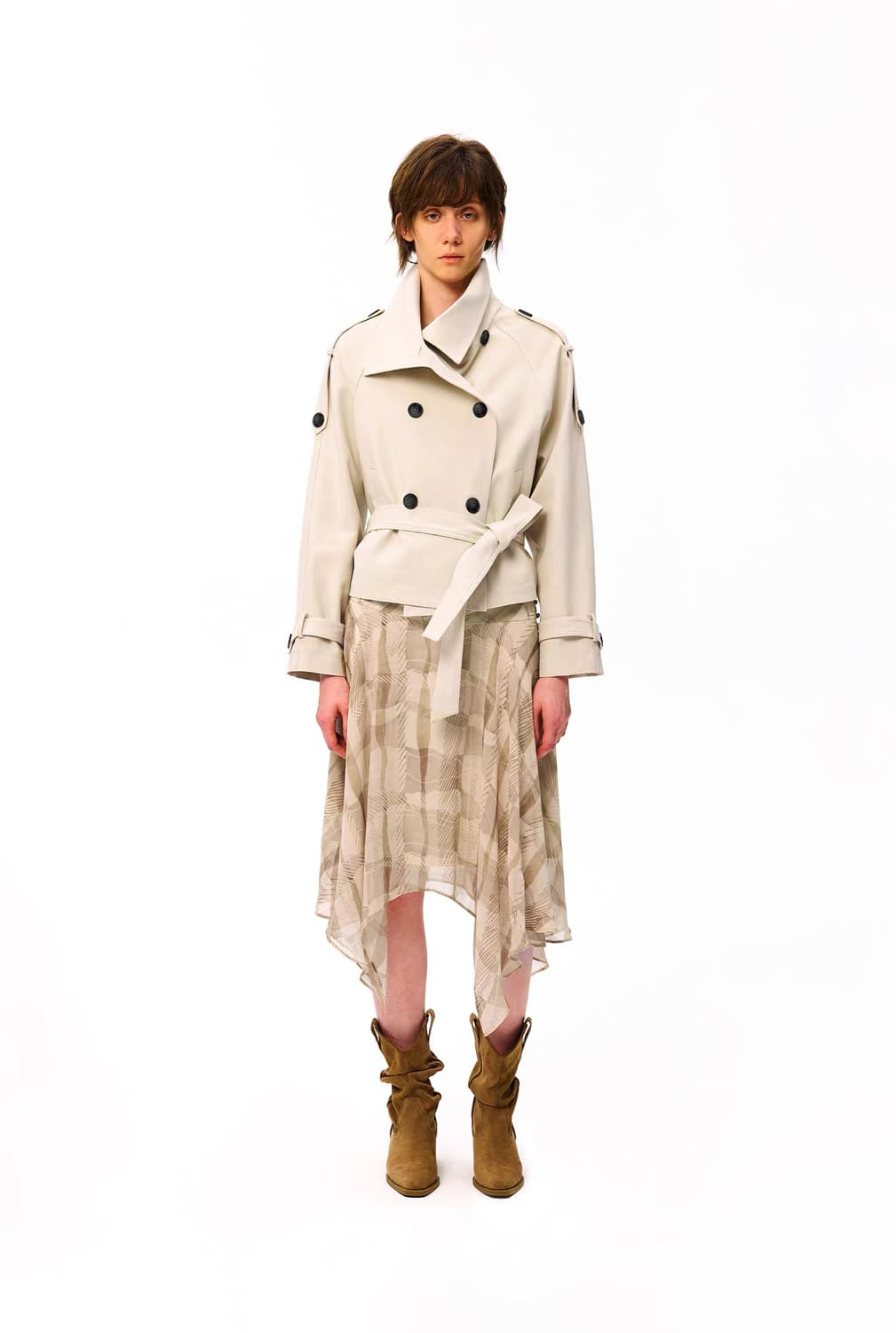 Aiss kiss 쇼트 트렌치 코트 상품이미지3