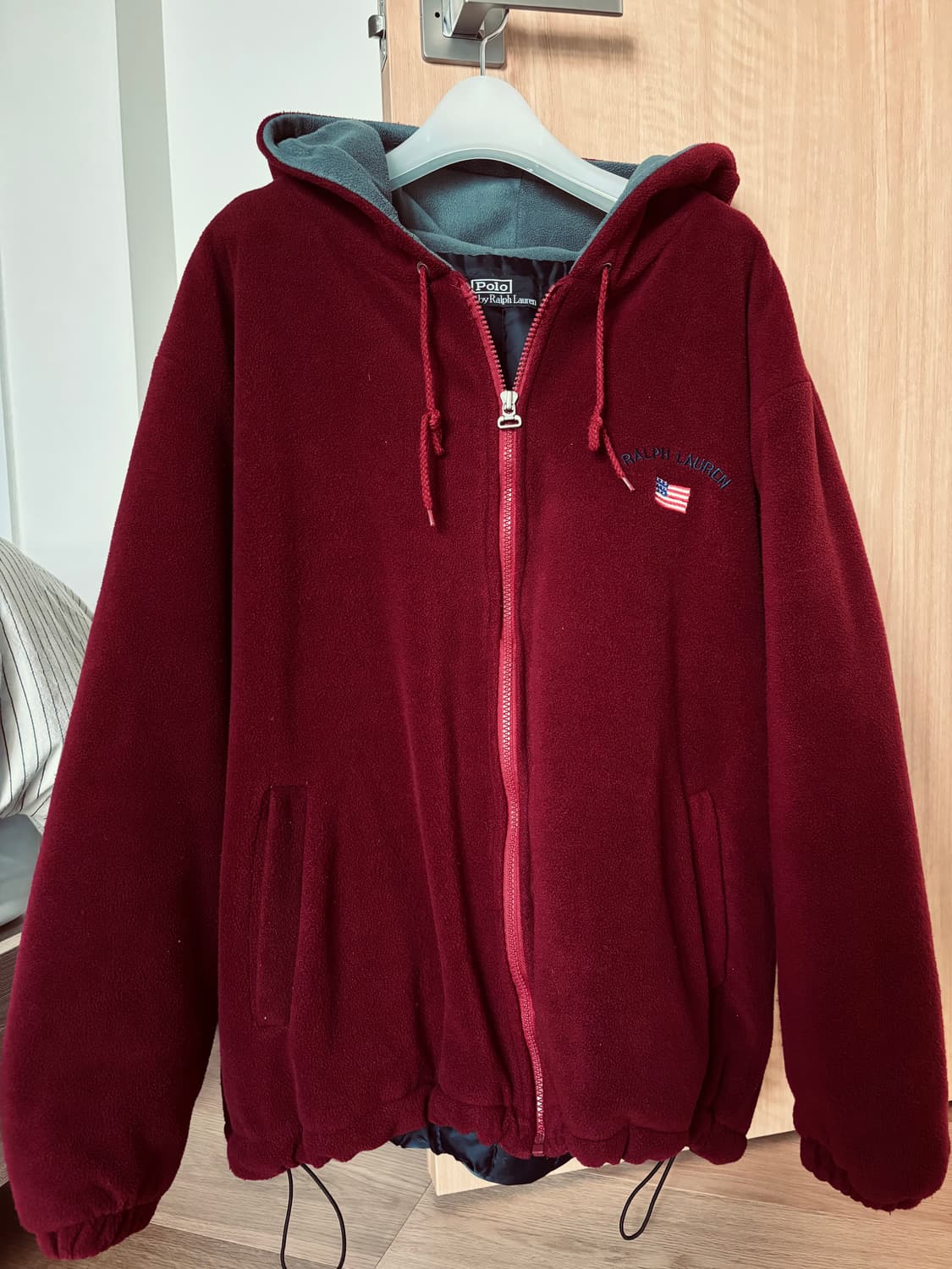 성조기 폴로 랄프로렌 누빔 후리스 후드집업 (유일희귀매물) 빈티지 대장 상품이미지2