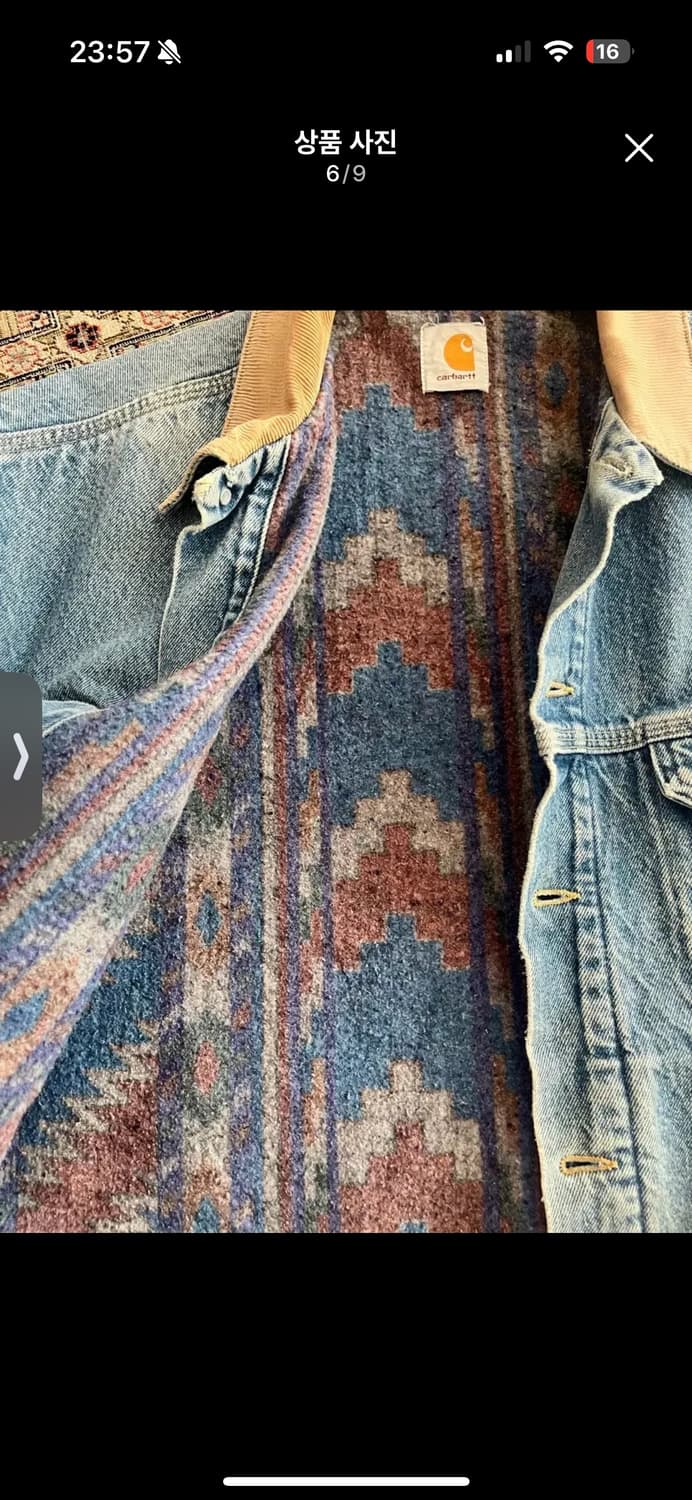 빈티지 칼하트 울라이닝 데님 자켓 상품이미지6