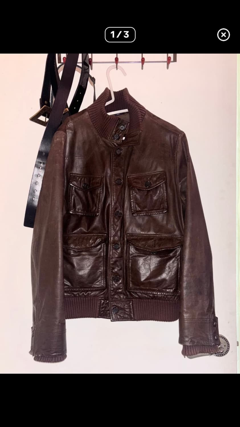 Gap 올드갭 브라운 레더 A-1 자켓 M 상품이미지1