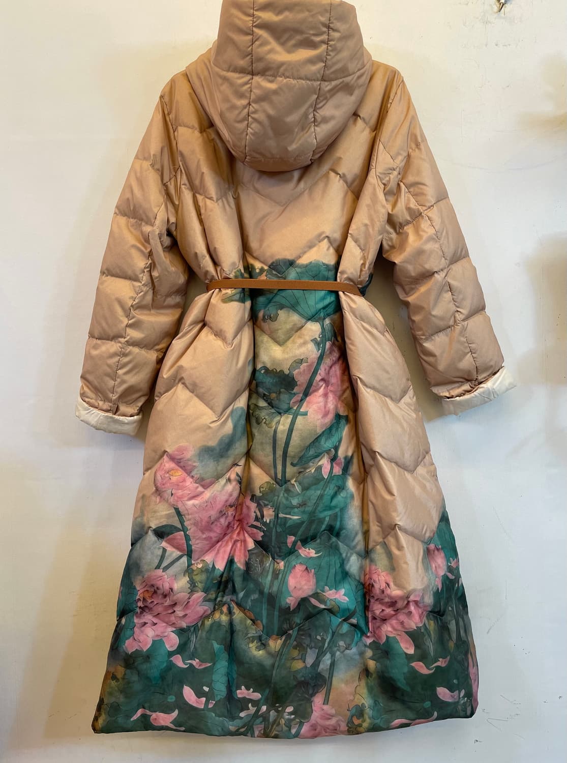 수입 플라워 오리털 덕다운롱패딩 여성롱패딩 꽃무늬패딩점퍼:) 하객룩연말룩 상품이미지5