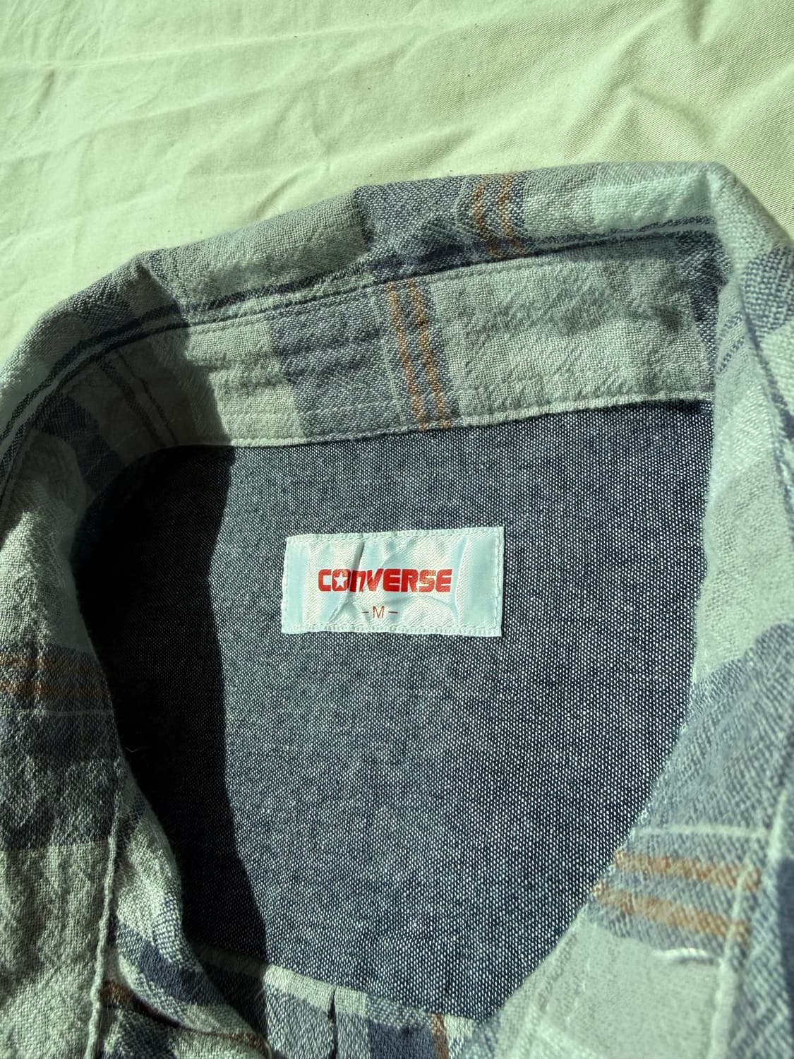 컨버스 빈티지 체크 셔츠 그레이 코튼 남방 상품이미지2