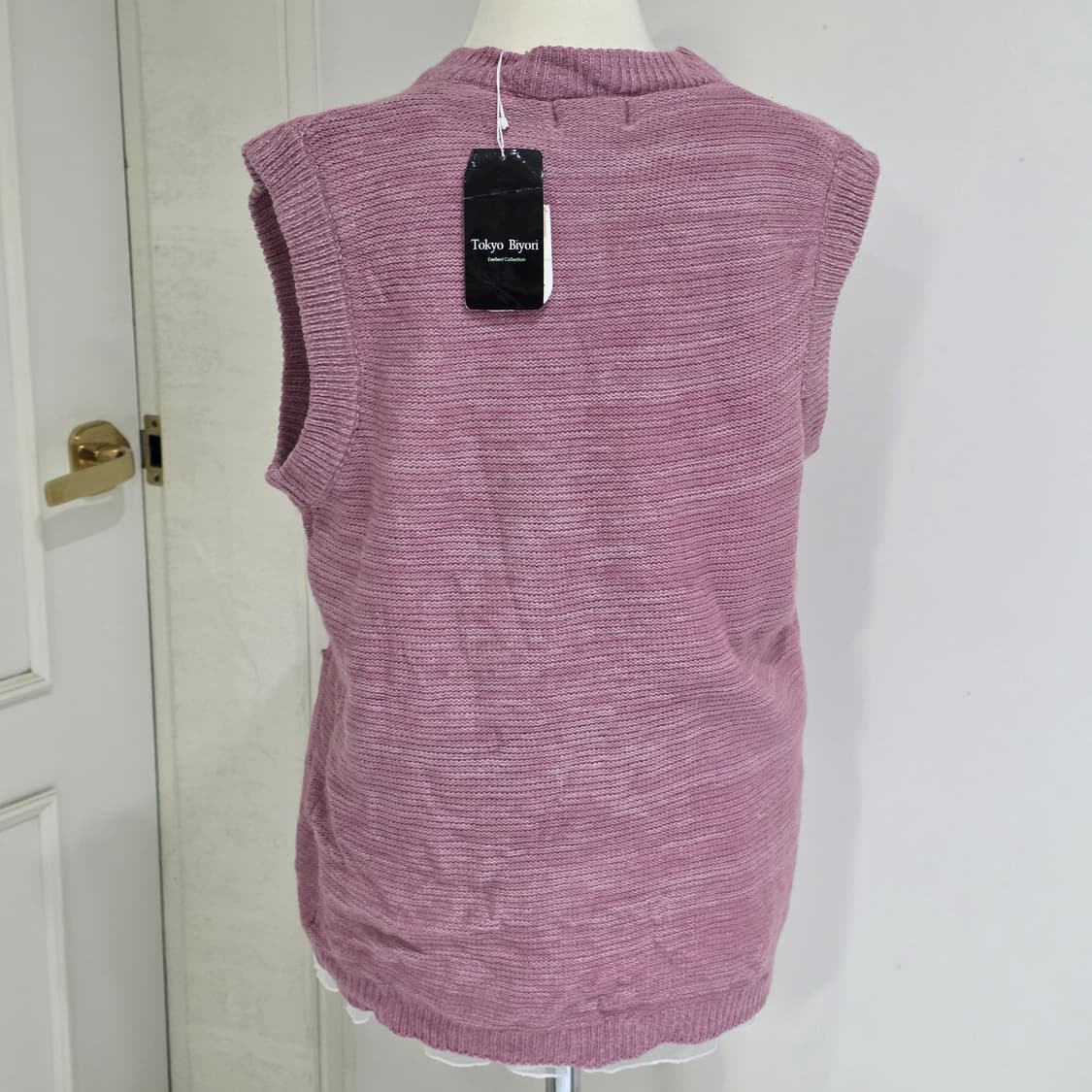 도쿄빈티지) 모리걸 털안감 핑크 니트 조끼베스트 상품이미지4