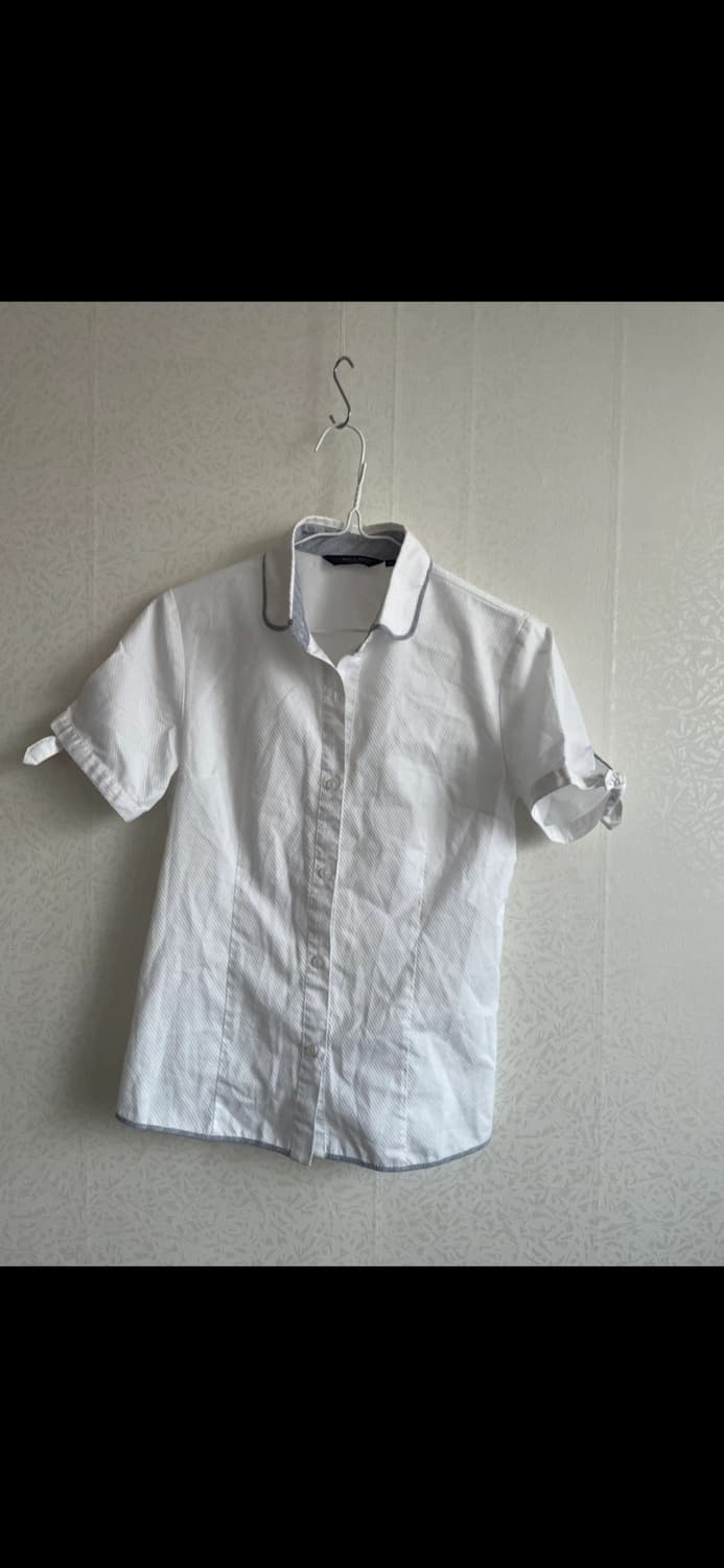일본 빈티지 화이트 반팔 셔츠 상품이미지1