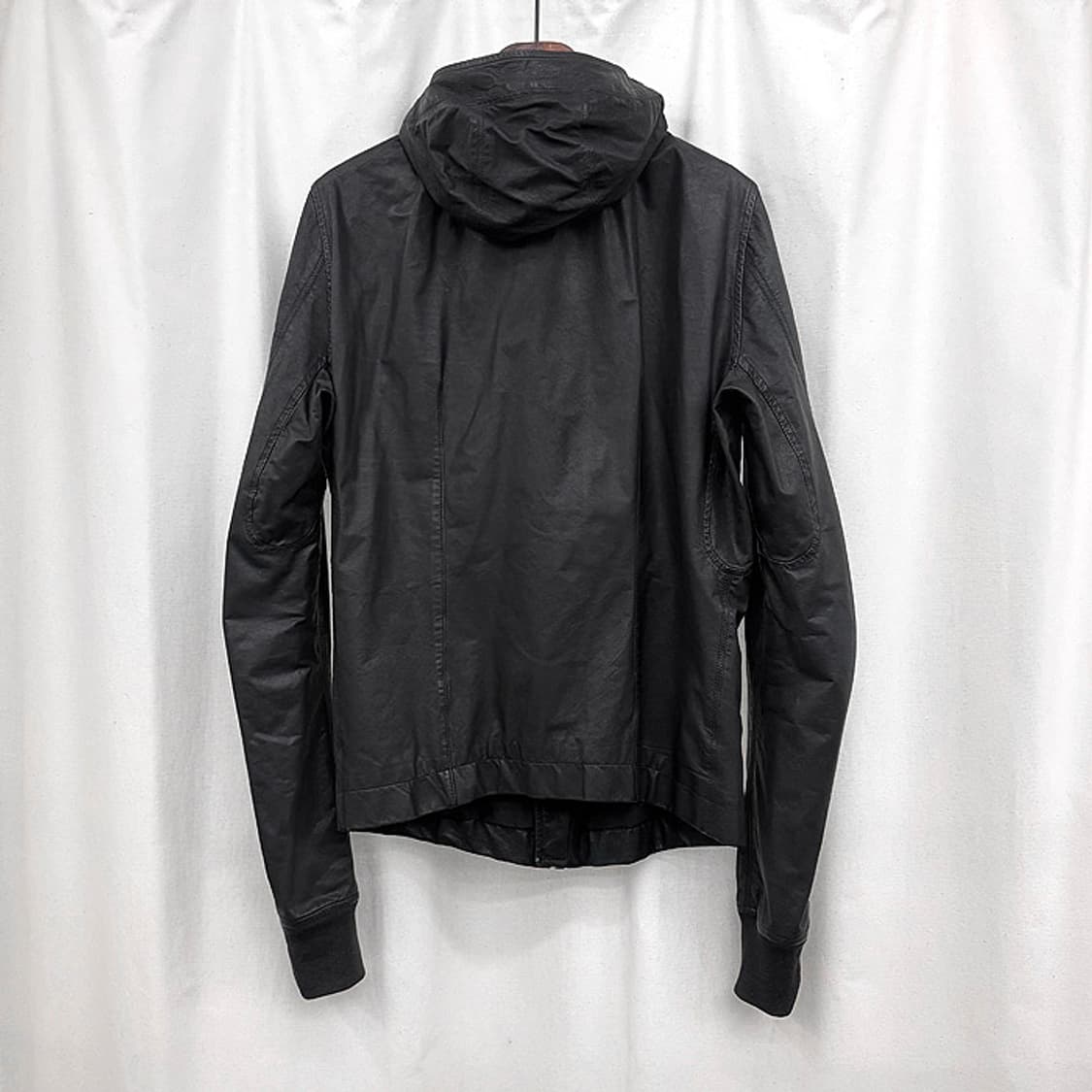 릭오웬스 사선지퍼 후드 레더 자켓 상품이미지4