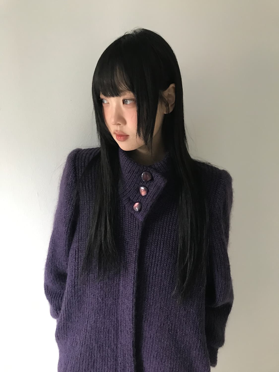 Highneck Button Knit Cardigan 상품이미지1