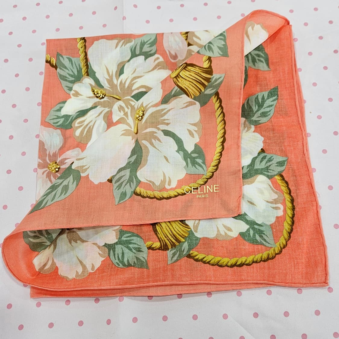 셀린느 오렌지 플라워 손수건 상품이미지3