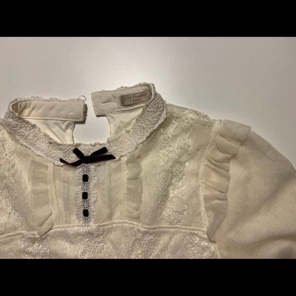 엑시즈팜 라떼 갸루 로맨틱 레이스 탑 티 상품이미지2