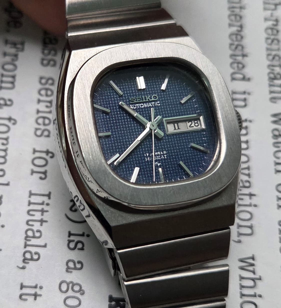 레어] 빈티지 세이코 하이비트 블루와플판 여성용 브레이슬릿 ver. 상품이미지1