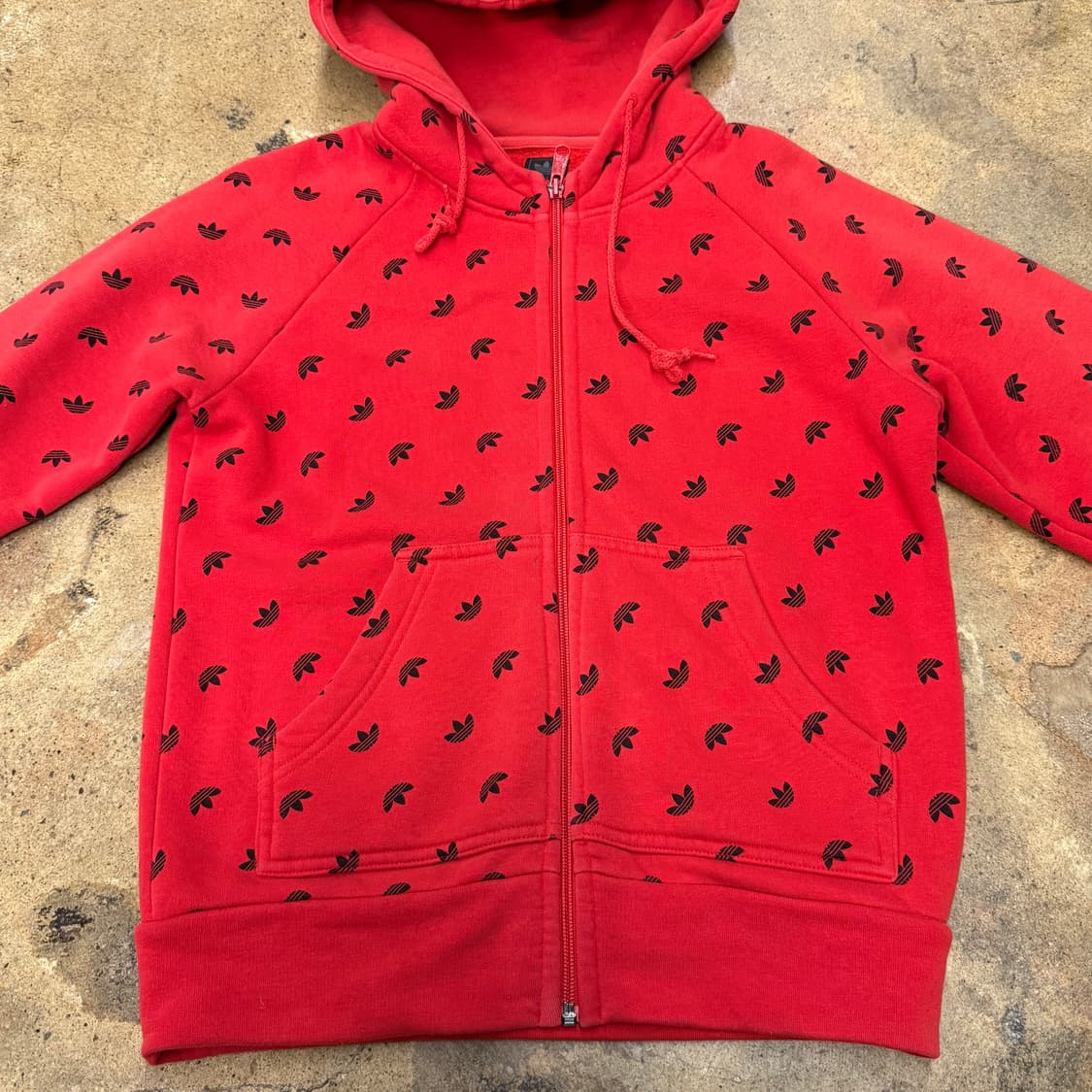 아디다스 파이어버드 패턴 도트 오렌지 레드 후드집업 38 상품이미지3