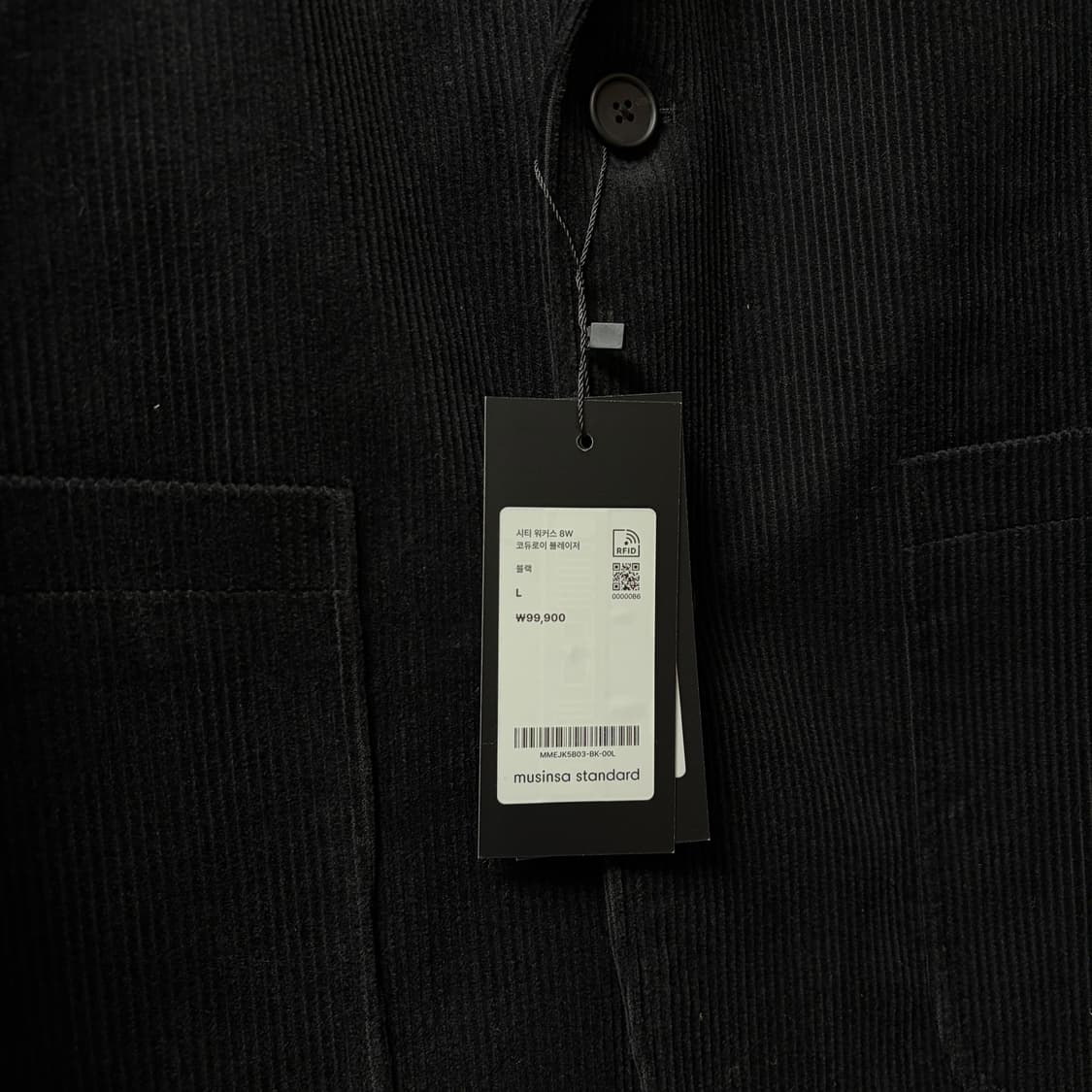 무신사스탠다드 시티워커스 8W 코듀로이 블레이저 블랙 L 상품이미지3