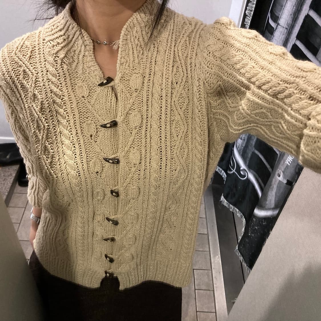 7부 니트 떡볶이 가디건 상품이미지1