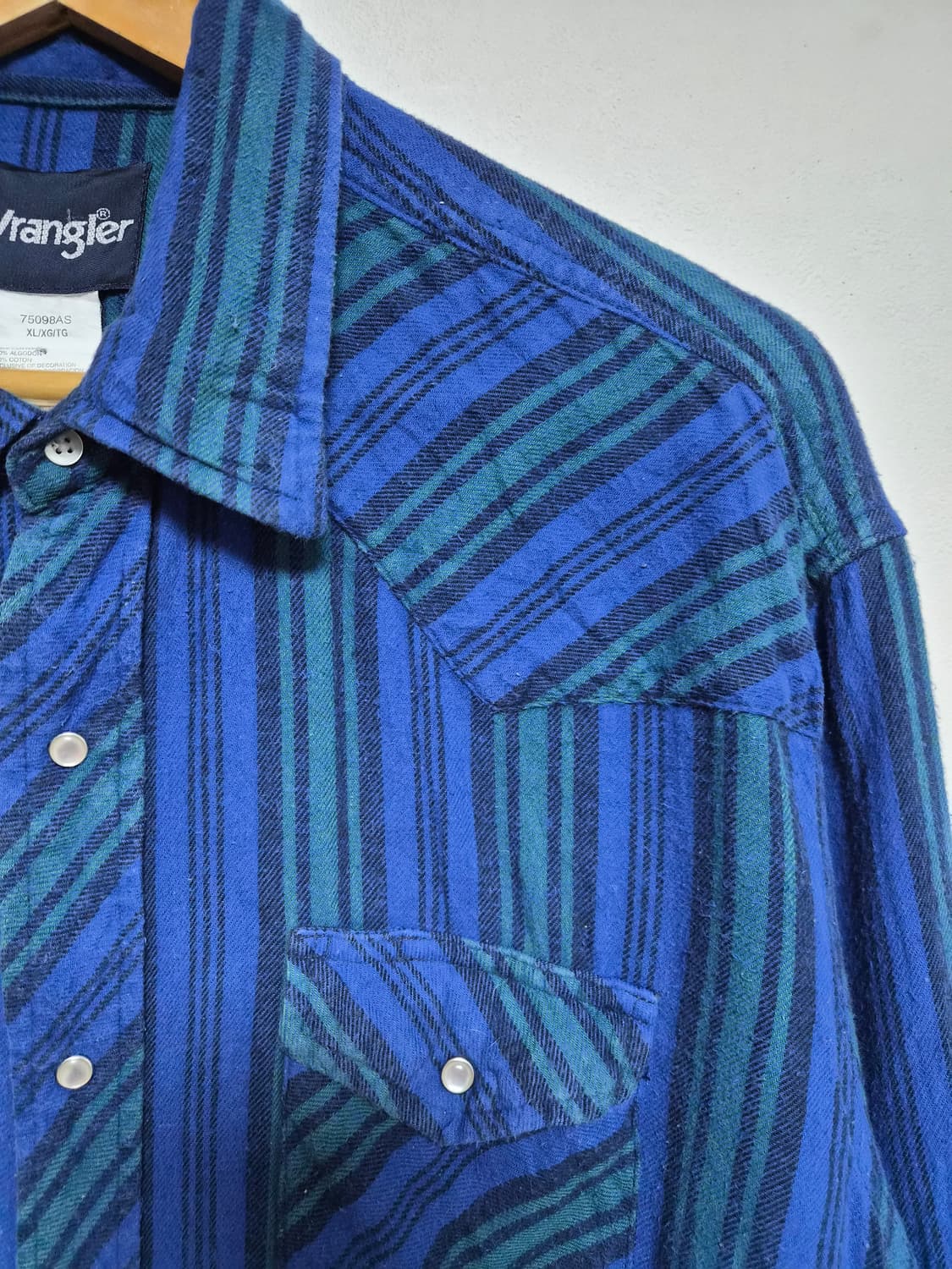 랭글러Wrangler 스트라이프 웨스탄 셔츠 XL사이즈 - S295 상품이미지3