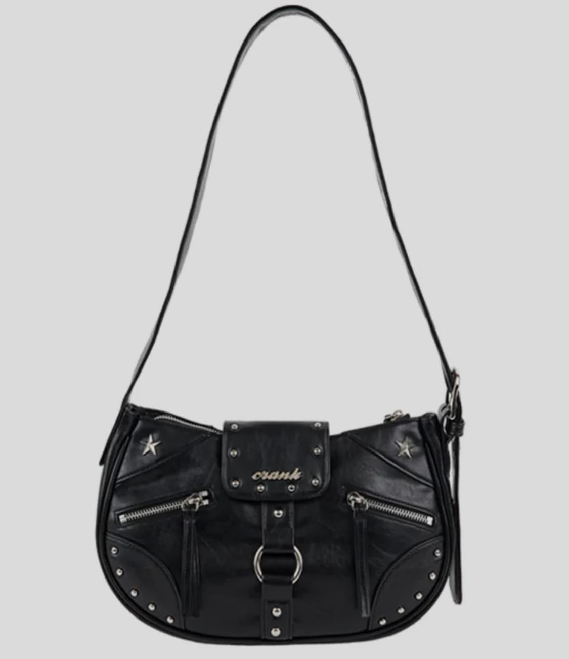 크랭크 스터드 숄더백 블랙 / crank 크로스백 벨티백 락시크 상품이미지1