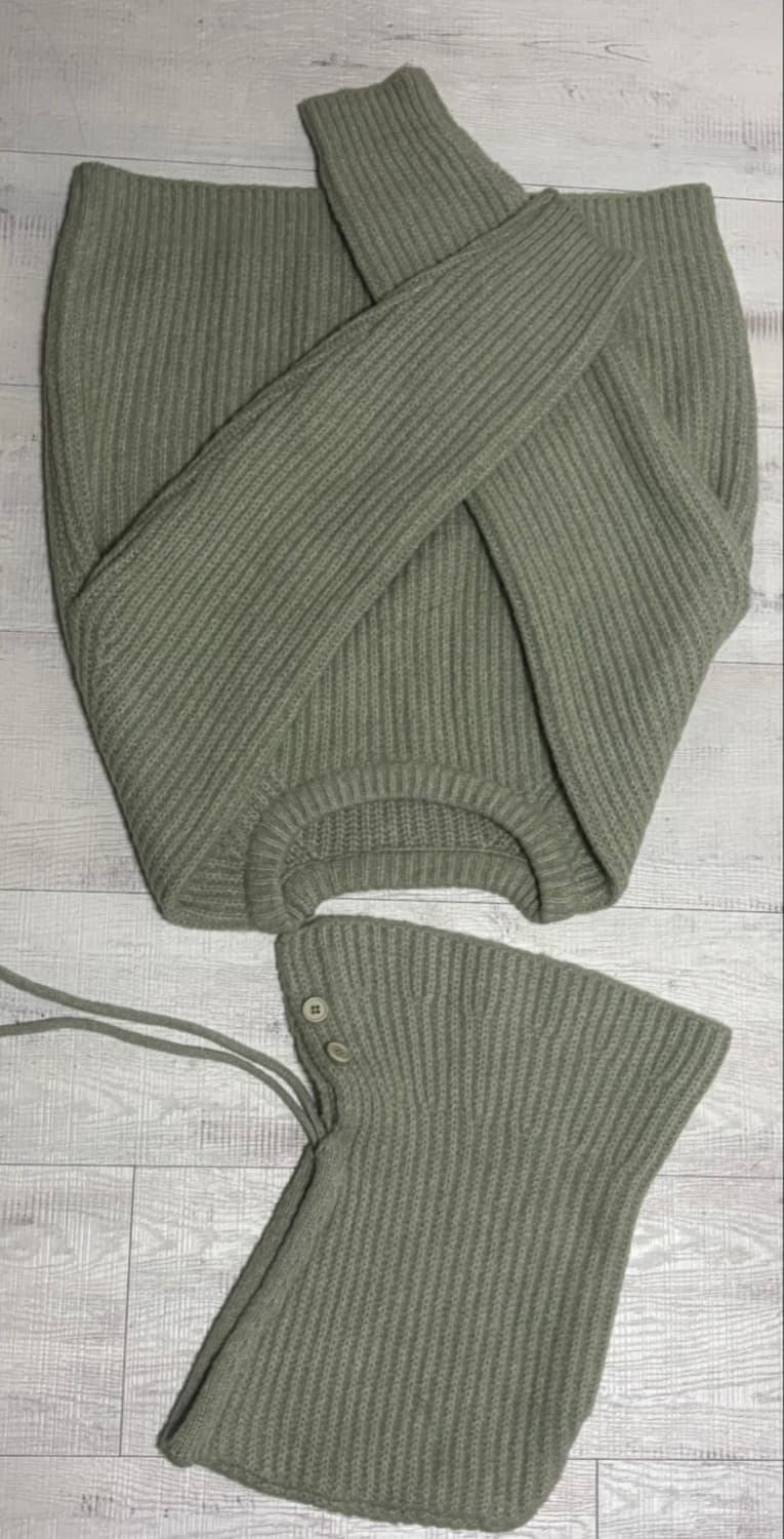 민트색 니트+ 바라클라바 세트 상품이미지1