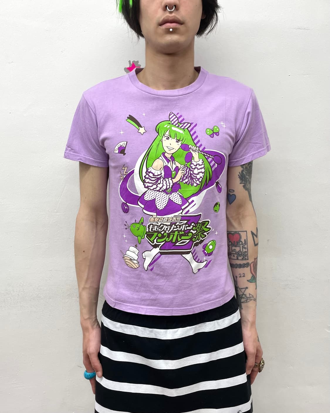 Angel Blue Green Hair Girl Purple T 상품이미지1