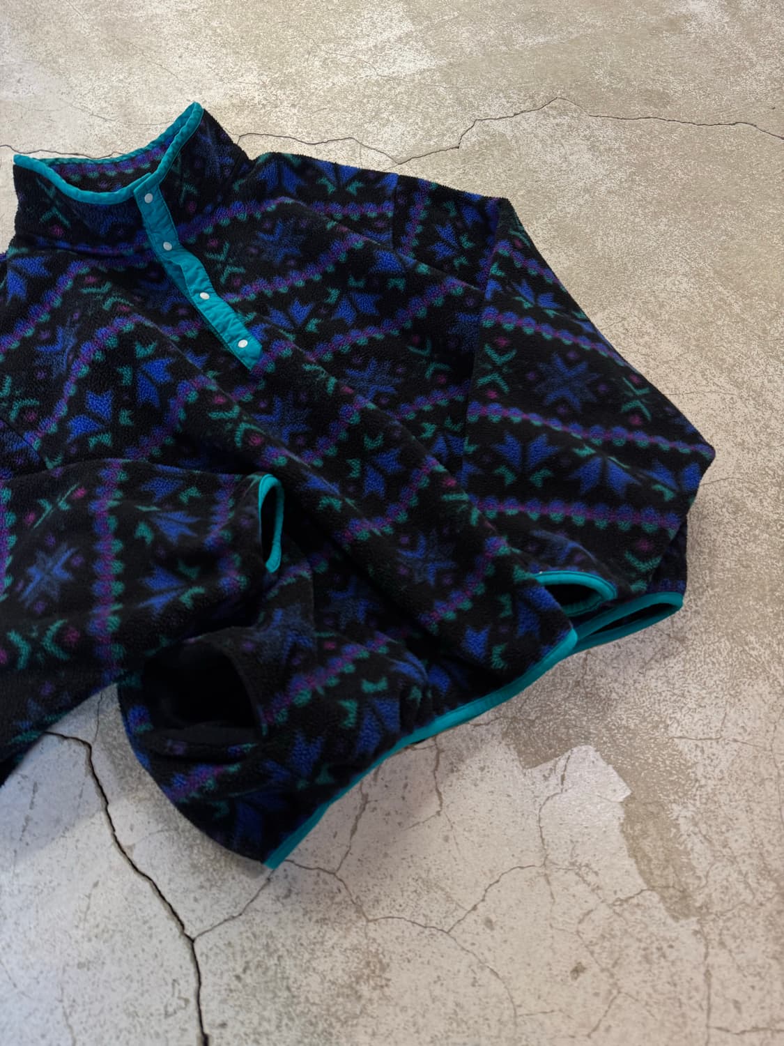 90s 엘엘빈 아즈텍 플리스 스냅티 풀오버 상품이미지3