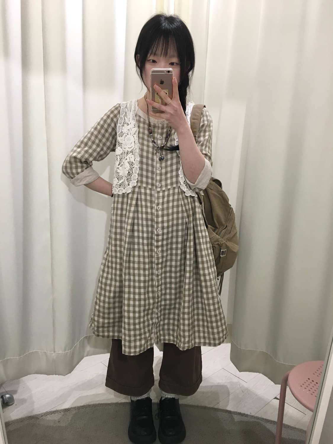 midori check onepiece 상품이미지2