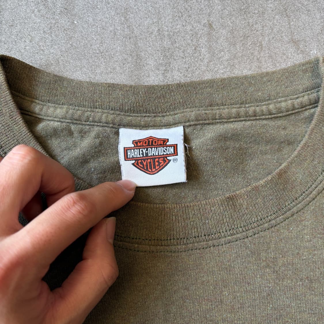 할리데이비슨 정품 미국 생산 카키 플레임 긴팔 티셔츠 상품이미지7