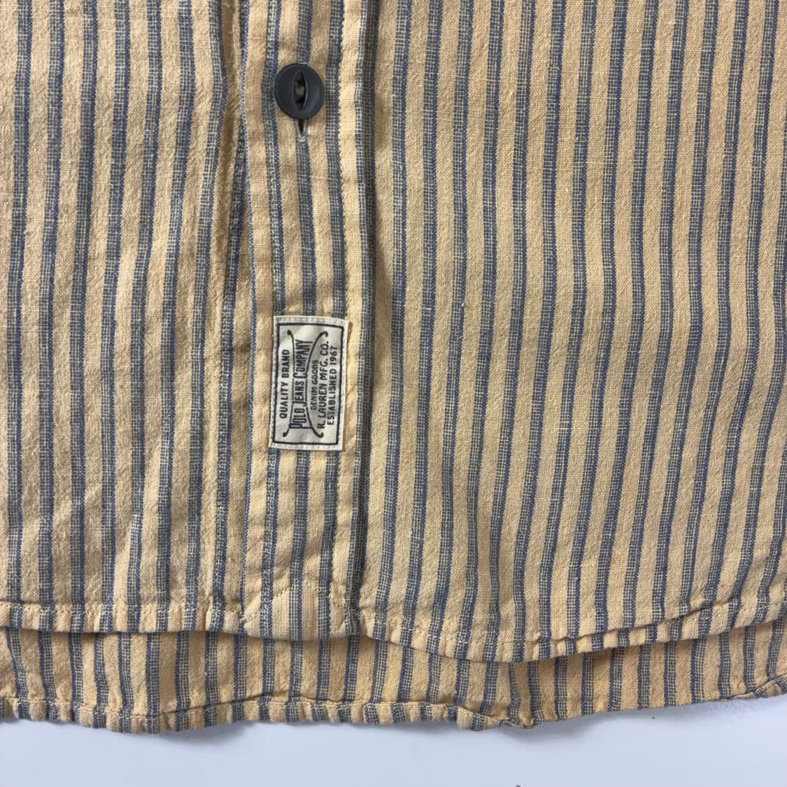 Polo  폴로 진스 린넨 코튼 베이지 스트라이프 워크 셔츠  상품이미지4