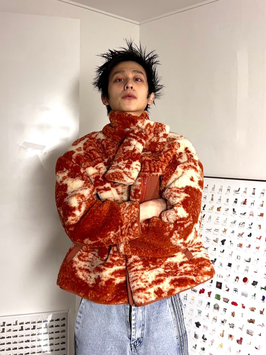 오버 타이다이 플리스 자켓 & 머플러 상품이미지3