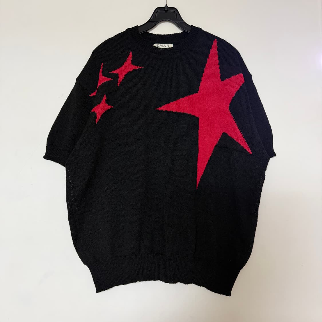 새상품 남자 봄 반팔 별 니트 (블랙) 상품이미지1