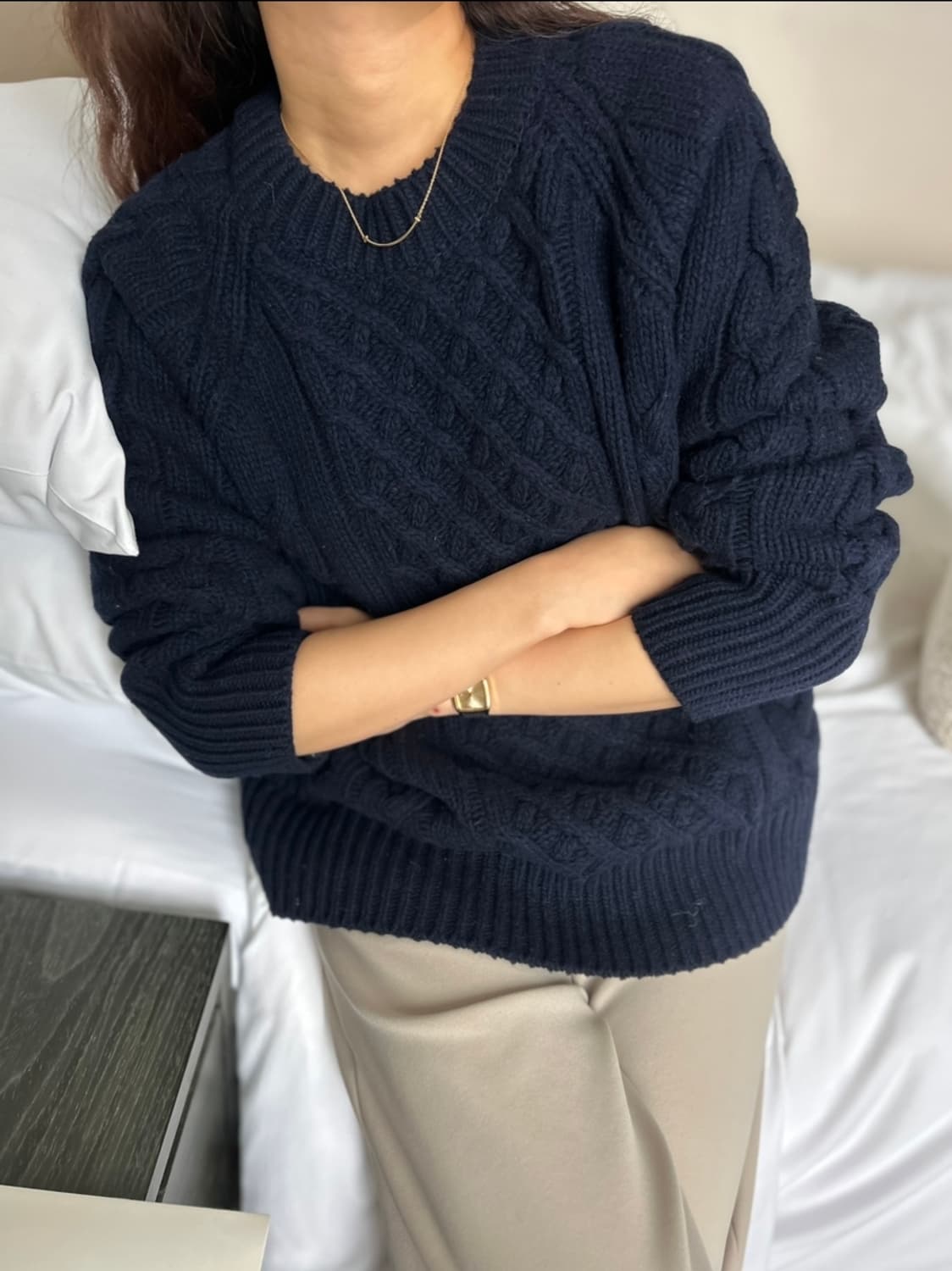 5KP 바운드 피셔 니트 네이비 새제품 상품이미지1