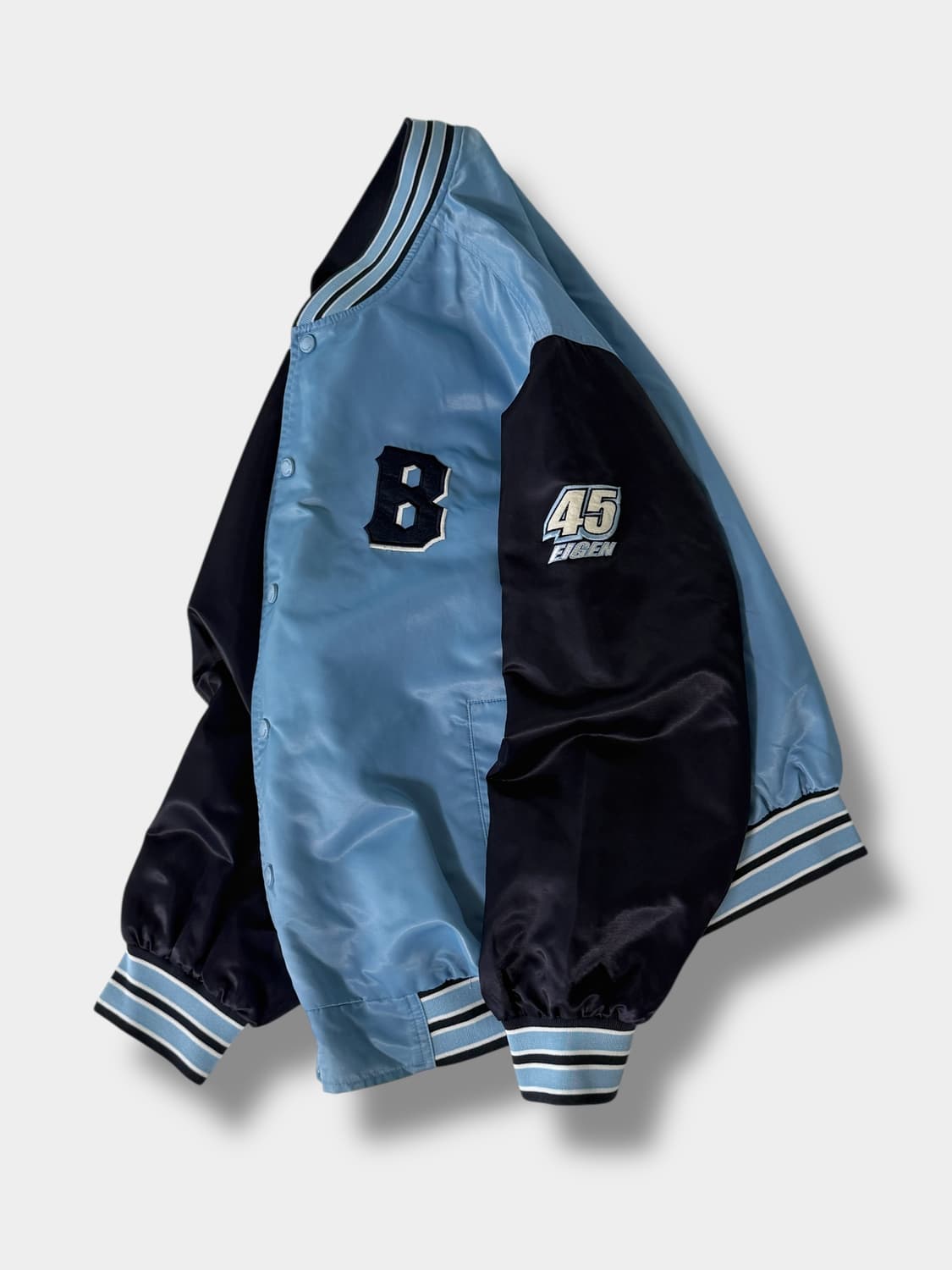 VTG 90's 스카이블루 배색 바시티 자켓 m 상품이미지1