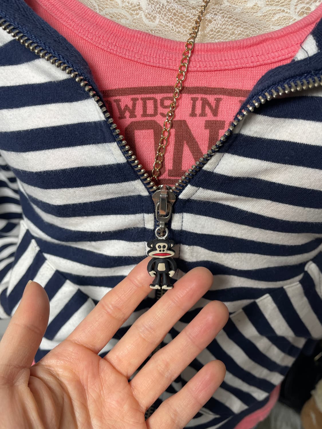 빈티지 줄리어스 폴프랭크 스트라이프 후드집업 상품이미지3