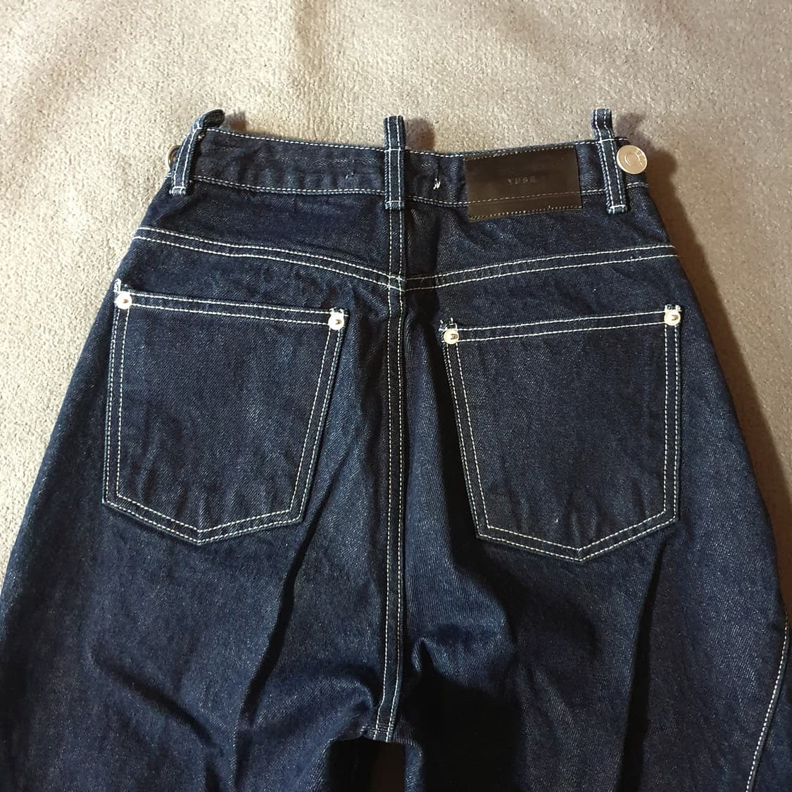 YUSE 유즈 시그니처 스트레이트 라인 로우 데님 팬츠 S 인디고 상품이미지7
