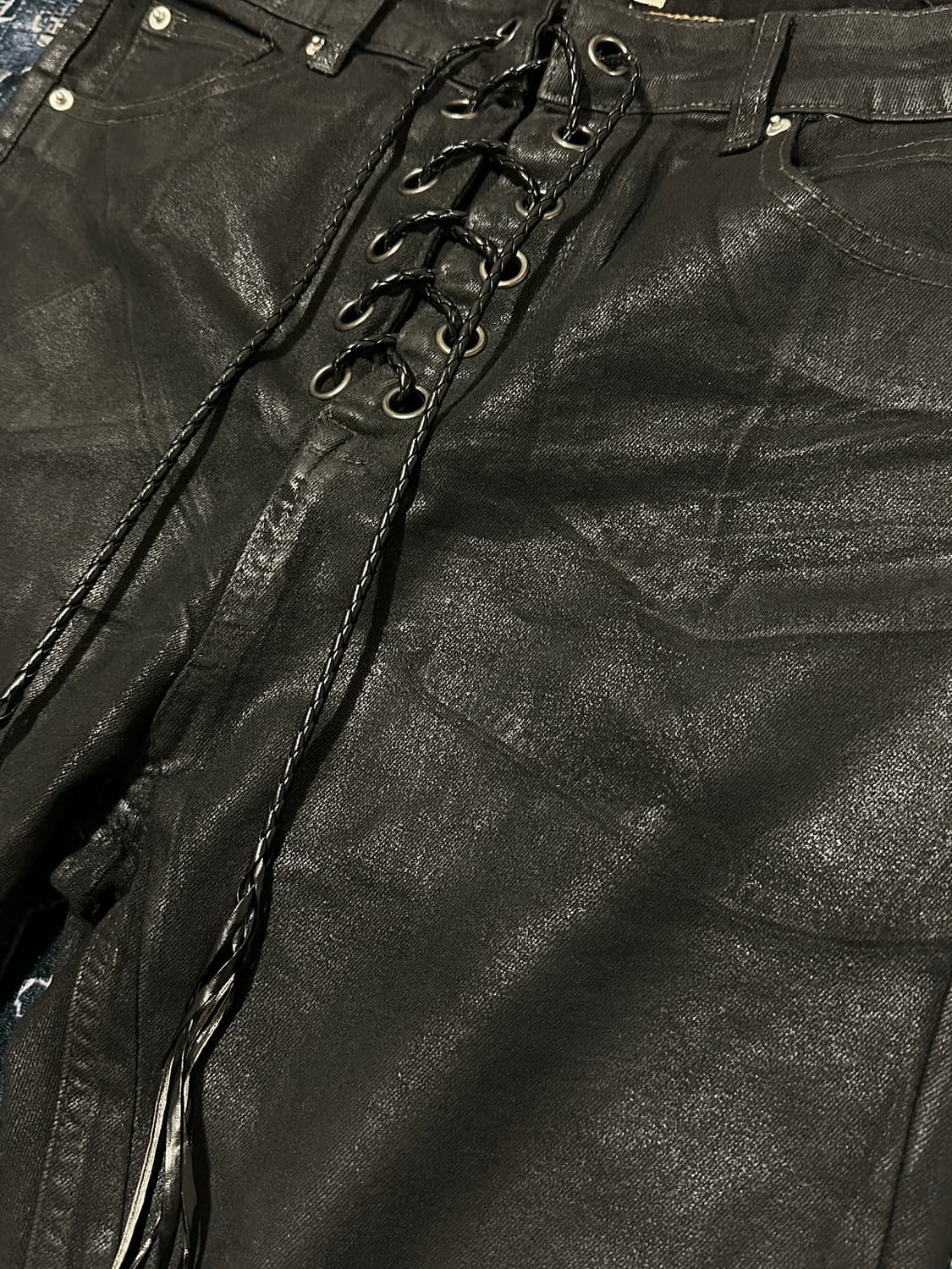 Wax coating laceup bootcut jean 상품이미지2