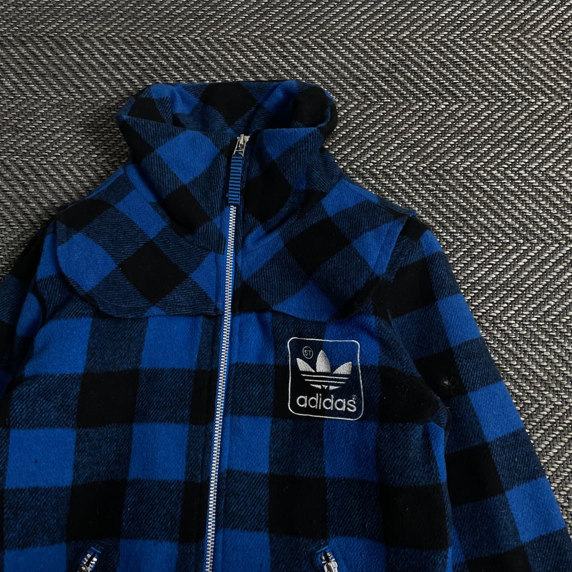 00s 아디다스 y2k 빈티지 버팔로 체크 크롭 모직 자켓y 3012 상품이미지4