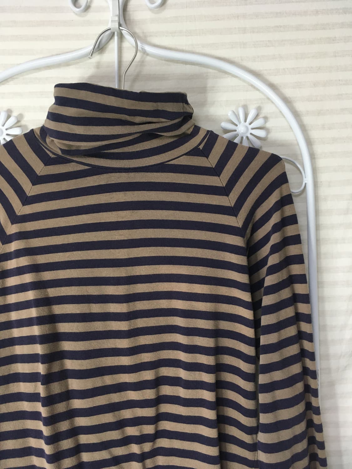 빈티지 네이비 폴라 스트라이프 티셔츠 y2k 스트릿 갸루 펑키 일본빈티지 상품이미지3