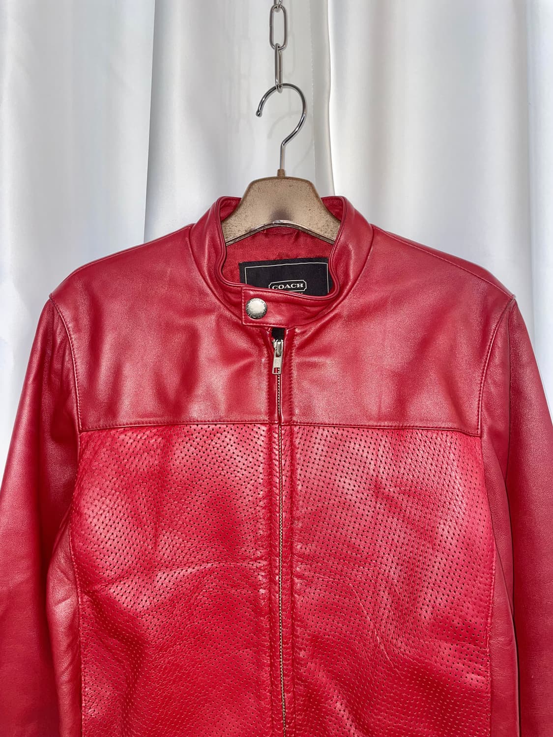 코치 레이싱 양가죽 라이더 자켓 상품이미지4