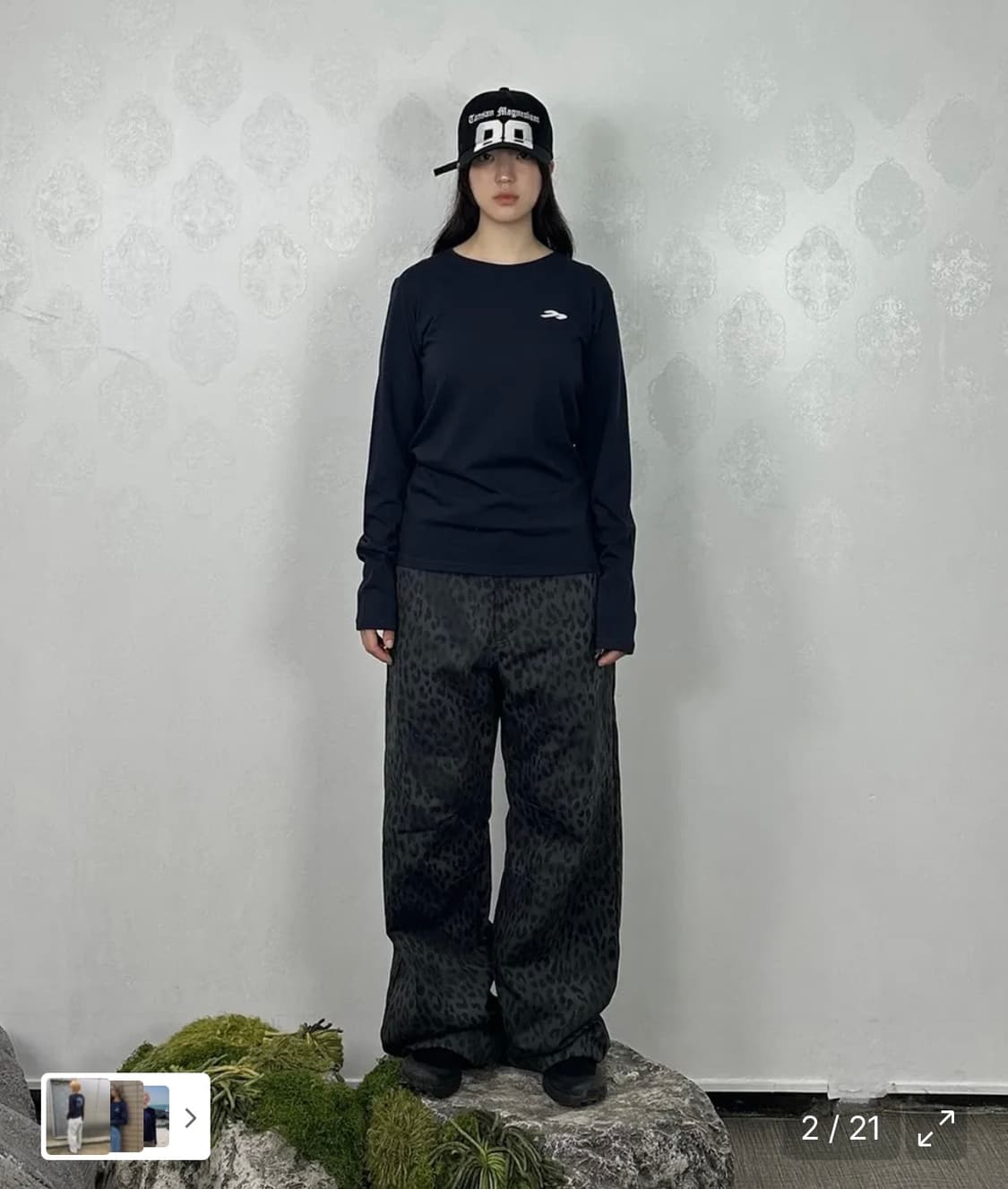 탄산마그네슘 마운틴 롱슬리브 네이비 상품이미지2