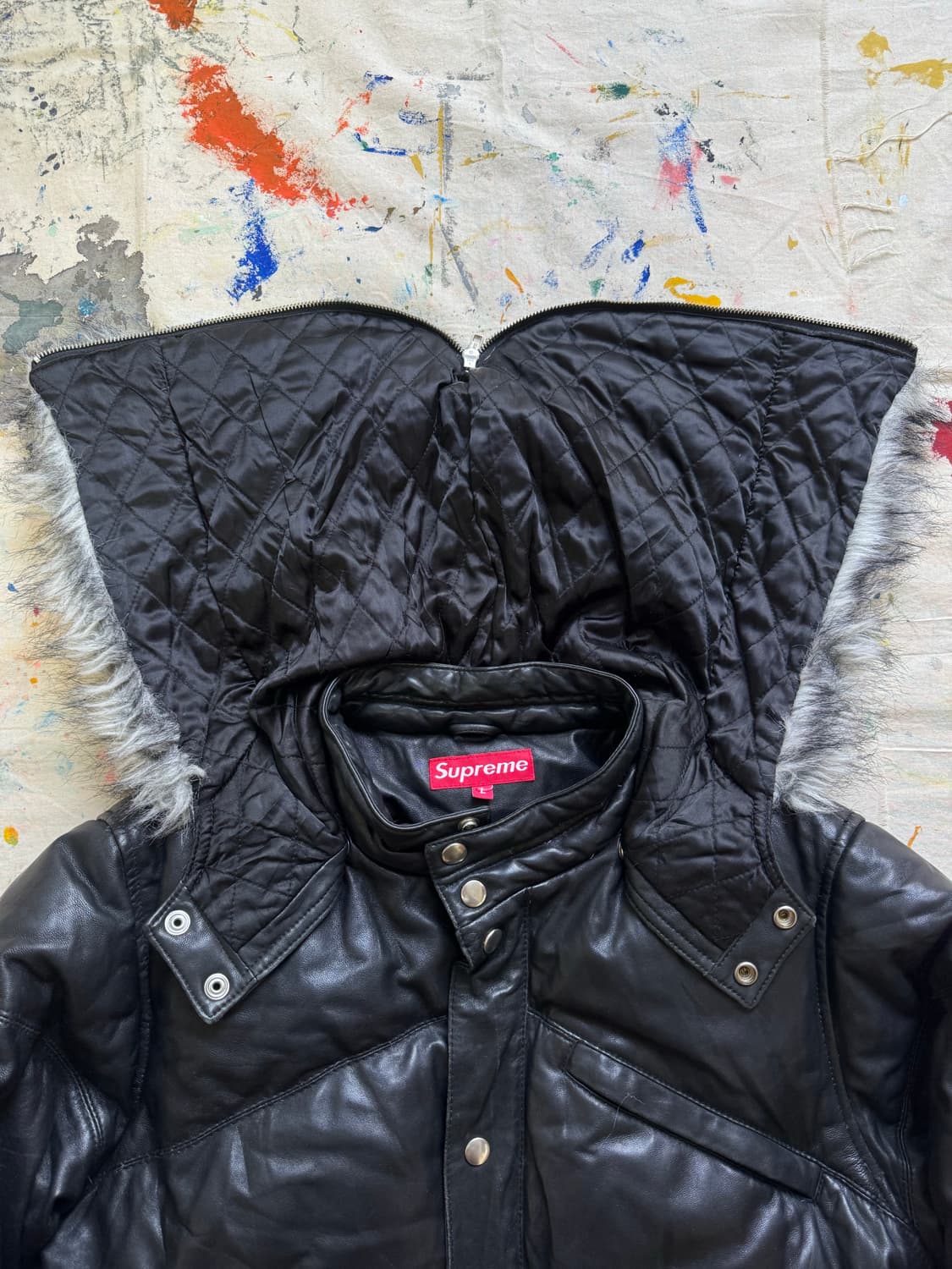 Fw07 슈프림 레더 다운 자켓 상품이미지5