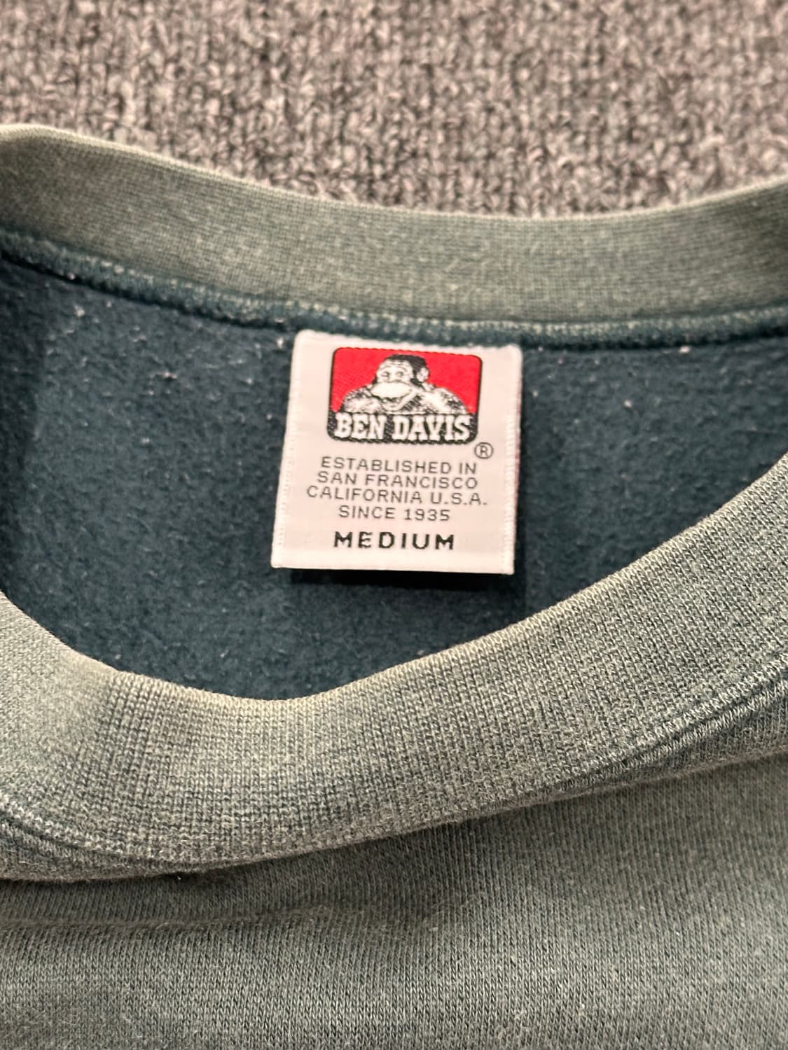 M)벤 데이비스 vintage 1935 샌프란시스코 카우치 로고 스웻셔츠 상품이미지4