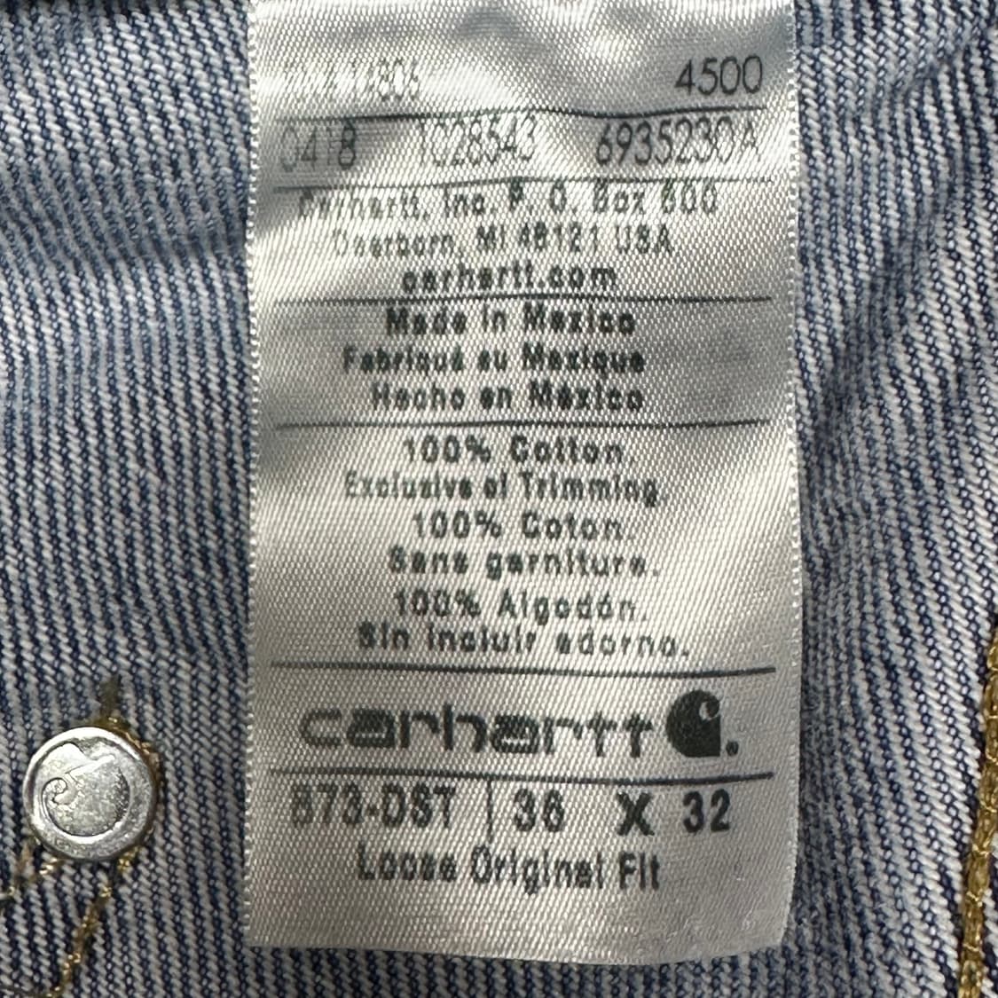 빈티지 칼하트 데님 더블니 카펜터 B73 36x32 상품이미지3