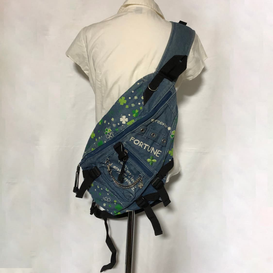 데님 클로버 원숄더 백팩 상품이미지7